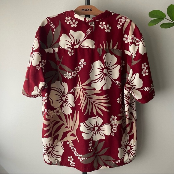 Arnold Palmer Hawaiian Tiki Carribean Beach Travel Vacation Shirt Tropical Red - Picture 7 of 8
